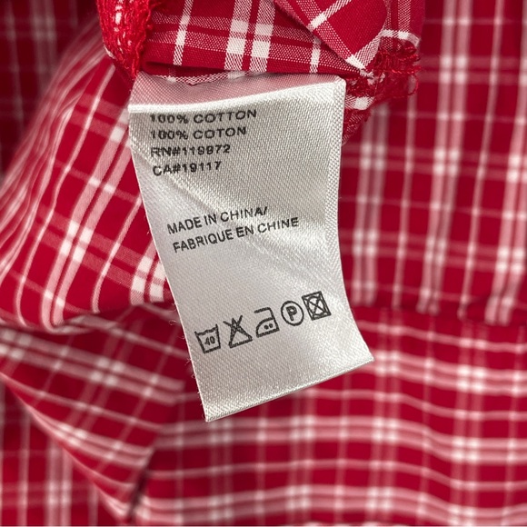 Vintage Y2K Parish Nation Red White Gingham Design XXXXL Long Sleeve - Picture 8 of 12